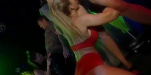 Horny girls lust for hardcore banging at a club party