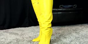 Veronica - Yellow Thigh Highs Boot Boy Scolding