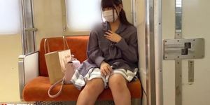 asian girl showing Panties on train 1