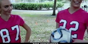 BFFS - Horny Soccer Girls (Aspen Celeste) Fucked by Trainers (Riley Star)