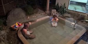 First Met Japanese Milf And A College Guy In Japanese Onsen Spa