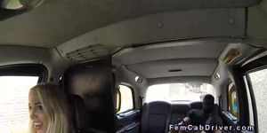 Huge boobs cab driver bangs big black dick in public