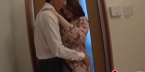 Cheating Japanese wife meets her lover after a long absence and fucks