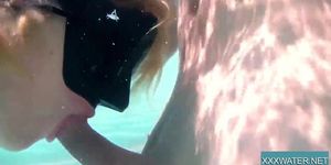 Sloppy underwater blowjob