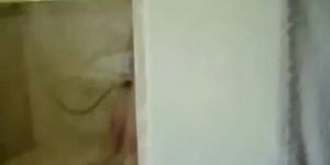 Spying my cute mother fingering in shower. Hidden cam