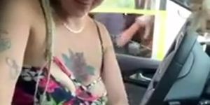sucking and jerking dick drive through
