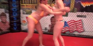 Catfight - busty cougar dominated