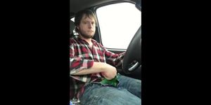 Jerking cock while driving in my car