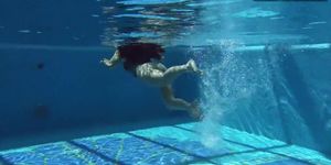 Spanish pornstar Diana Rius is horny in the pool (Latin Porn)