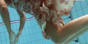 Hot brunette big boobs Krasula Fedorchuk swimming