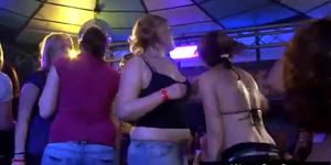 Stripper cums on her tits