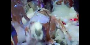 DRUNK SEX ORGY - Pornstar gets cum over her pussy at this hot foam party