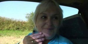 GRANNYBET - Old bitch gets nailed in the car by a stranger
