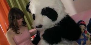PANDA FUCK - Young fairy revived toy panda and suck