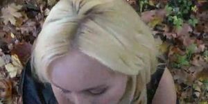 PUBLIC SEX ADVENTURES - Blonde with hairy clit fucking in public