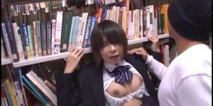 Scoolgirl's library orgasm