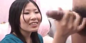 Japanese Woman Loves CFNM Handjob and Smiles at the Cumshot