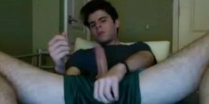 Cute Guy Flashes Cock on Webcam