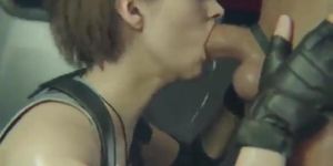 Jill Valentine blowjobs, Throated and facial