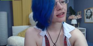 blue haired cam girl 7