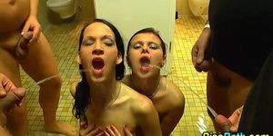 Piss swallowing babes in urine buckets