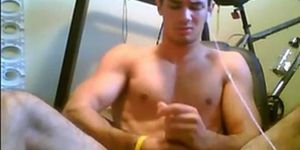 Amatuer Lad on Webcam Wanks and Eats Own Cum