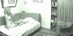 A Russian girl masturbating on her sofa