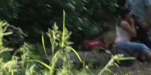 chubby girl gets fucked in the forest