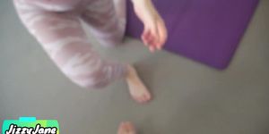 Yoga Step Sis Girl Makes Him Cum In Panties And Pull Them Up.