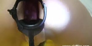 XXL anal speculum gaping and fisting