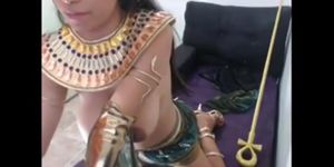 Egyptian goddess masturbating on her WebCam