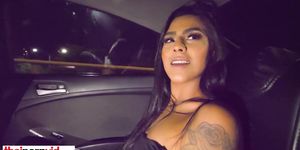 Amateur latina hooker Zabali with pierced nipples taking care of a big cock