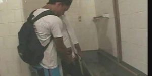 Latino Guys Fuck In The Mens Room