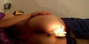SICFLICS - Bizarre amateur stuffs 9 candles in her vagina