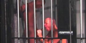 STUD FOOTAGE - Interracial gay sex in a prison cell