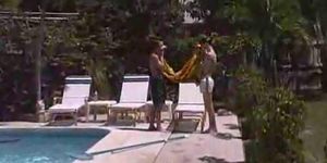 CUTE TWINK - Youthful Guys Poolside Suck Off