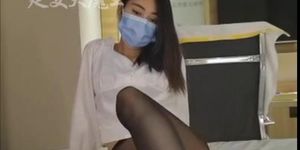 Asian Girl Pantyhose Footjob