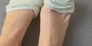 Blonde foot tease