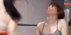 Japanese topless lesbian boxing