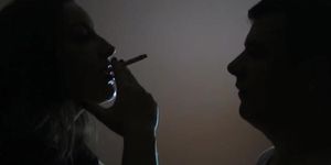 Seductive Smoking Gf Blows Her Smoke In Lucky Guys Face