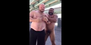 Master and his hubby after their workout in the parking lot