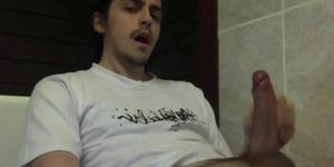 Wanking selfsucking and getting cum load in mouth