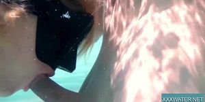 Sloppy underwater blowjob