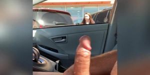 naked stroking driving by Stores