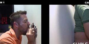 Enjoying gloryhole oral fuck