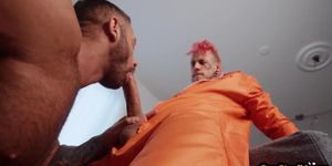 GAY STUD X - Eager bf sucking inked dick before bareback fucking