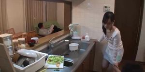 Japanese Housewife Fuck In The Kitchen While Her Husband Is Eating
