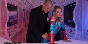Controlled Captain Marvel fuck