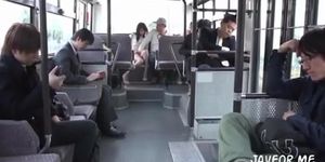 Horny Japanese milf on bus
