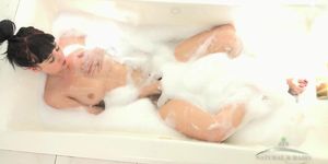 Amazing hairy Aali Rousseau taking a bath